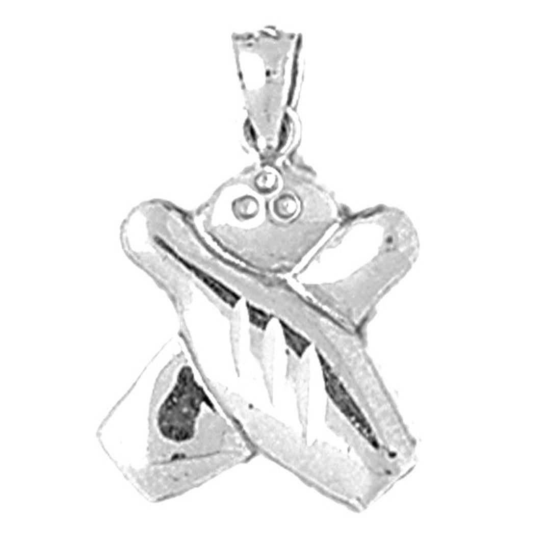Sterling Silver Bowling Pin And Ball Pendant