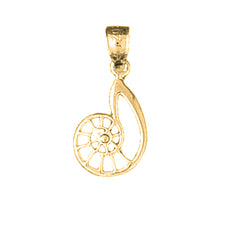 Yellow Gold-plated Silver Nautilis Shell Pendant