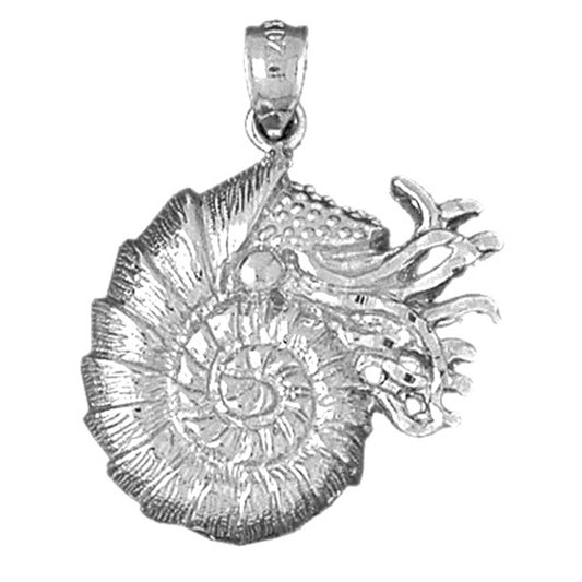Sterling Silver Nautilis Shell Pendant