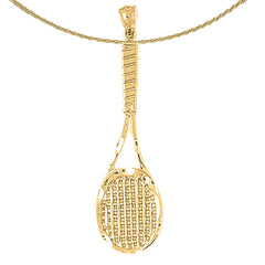 Sterling Silver Tennis Racquets Pendant (Rhodium or Yellow Gold-plated)