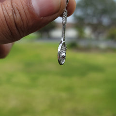 Sterling Silver Tennis Racquets Pendant (Rhodium or Yellow Gold-plated)