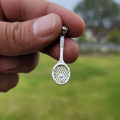 Sterling Silver Tennis Racquets Pendant (Rhodium or Yellow Gold-plated)