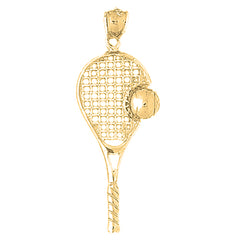 Yellow Gold-plated Silver Tennis Racquets Pendant