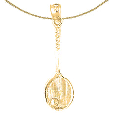 Sterling Silver Tennis Racquets Pendant (Rhodium or Yellow Gold-plated)