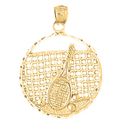 Yellow Gold-plated Silver Tennis Racquets Pendant
