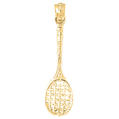 Yellow Gold-plated Silver Tennis Racquets Pendant