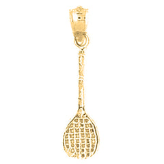 Yellow Gold-plated Silver Tennis Racquets Pendant