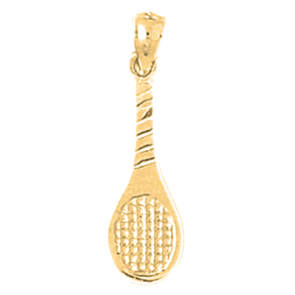 Yellow Gold-plated Silver Tennis Racquets Pendant