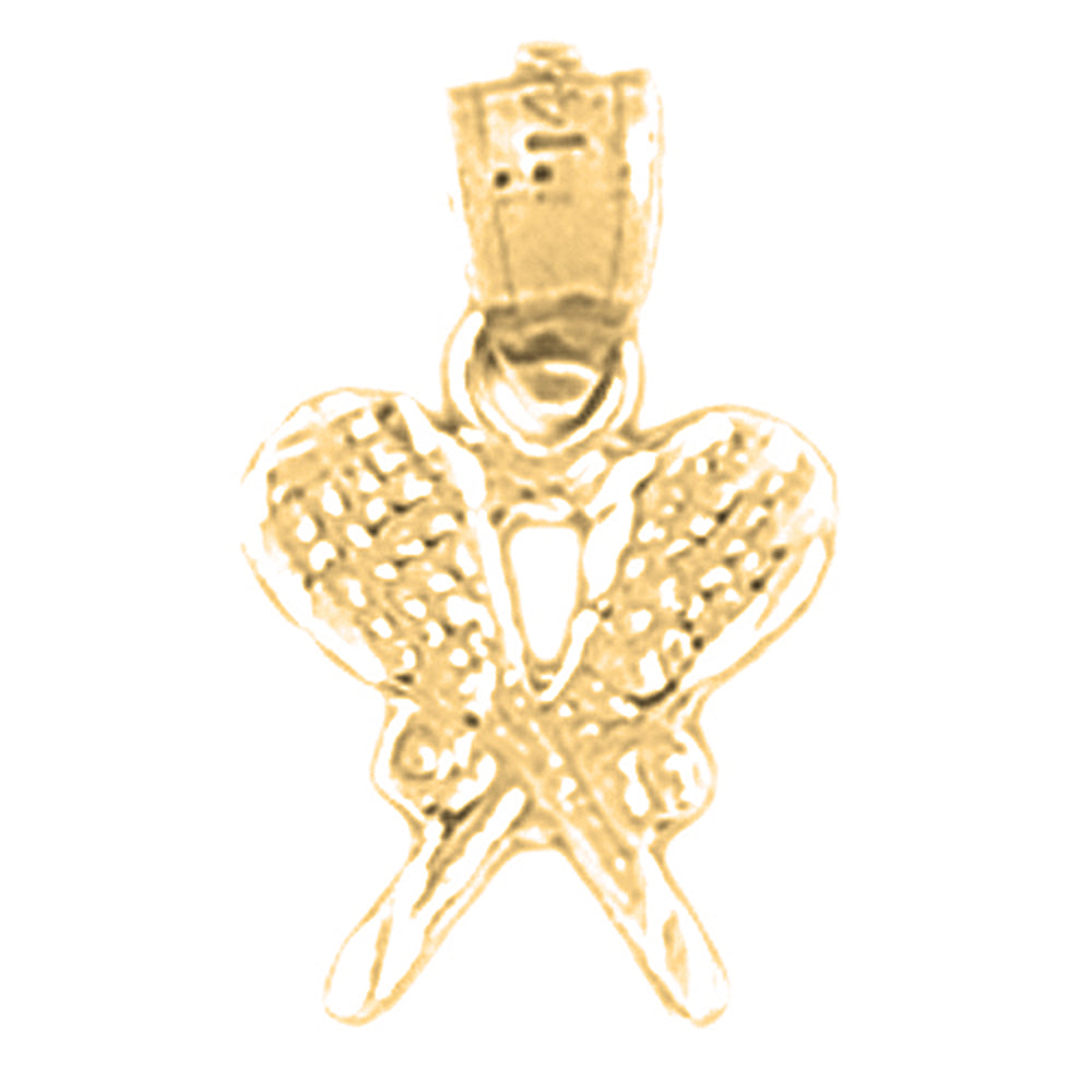 Yellow Gold-plated Silver Tennis Ball Pendant