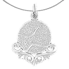 Colgante de raqueta de plata de ley (bañado en rodio o oro amarillo)