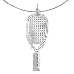 Tennis-Visier-Anhänger aus Sterlingsilber (rhodiniert oder gelbvergoldet)