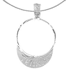 Sterling Silver Tennis Bum Pendant (Rhodium or Yellow Gold-plated)