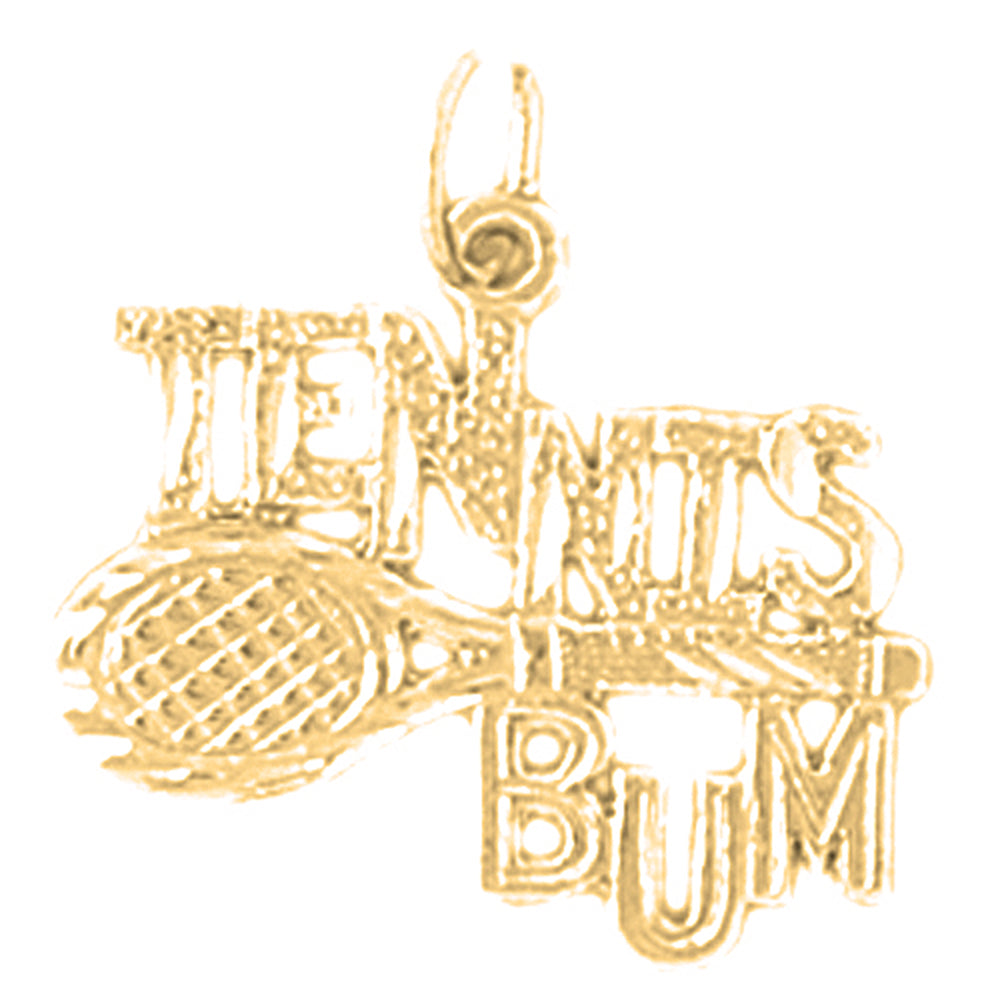 Yellow Gold-plated Silver Ping Pong Paddle Pendant