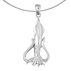 Oktopus-Anhänger aus Sterlingsilber (rhodiniert oder gelbvergoldet)