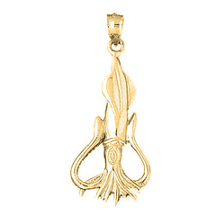 Yellow Gold-plated Silver Octopus Pendant