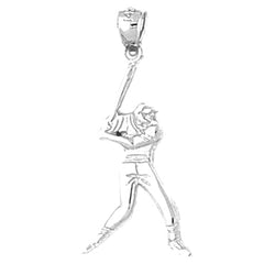 Sterling Silver Baseball Player Pendant