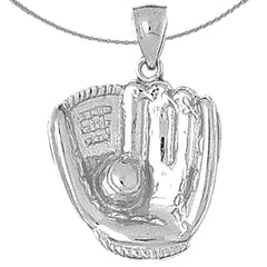 Mitad de béisbol de plata de ley con colgante de bola (bañada en rodio o oro amarillo)