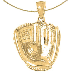 Mitad de béisbol de plata de ley con colgante de bola (bañada en rodio o oro amarillo)