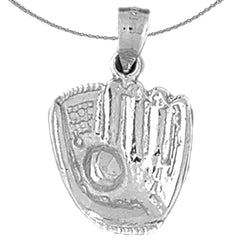 Baseballmütze aus Sterlingsilber mit Ballanhänger (rhodiniert oder gelbvergoldet)