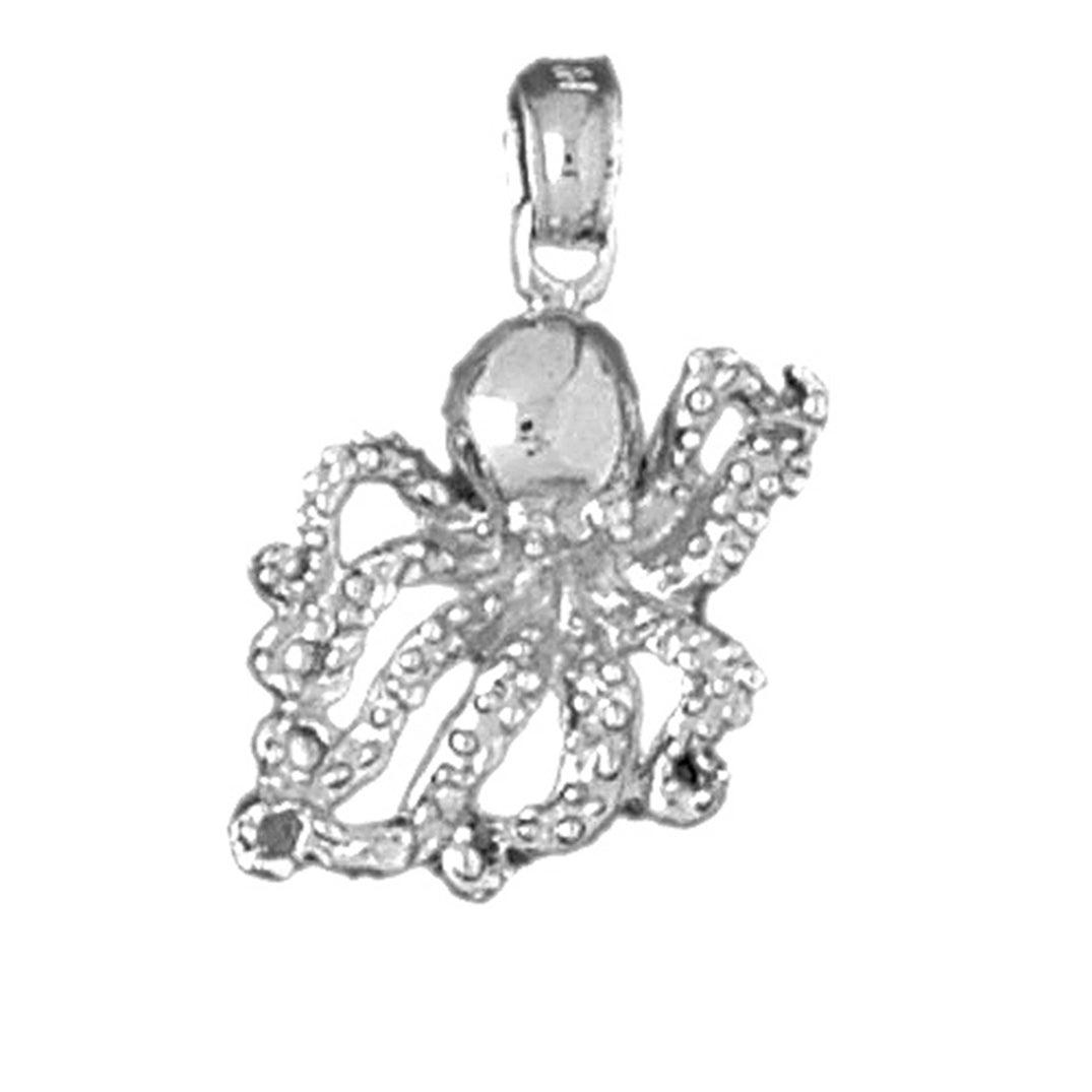 Sterling Silver Octopus Pendant
