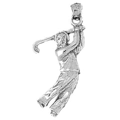 Sterling Silver Male Golfer Pendant