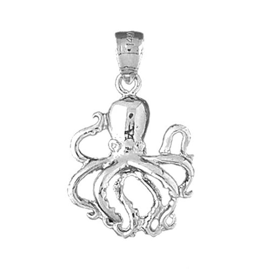 Sterling Silver Octopus Pendant