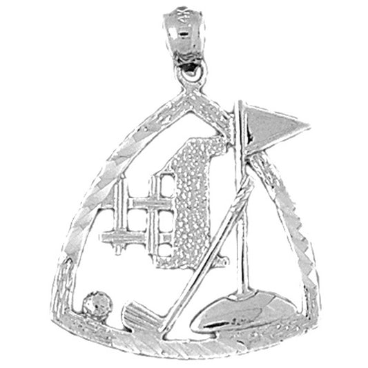 Sterling Silver #1 Golf Pendant