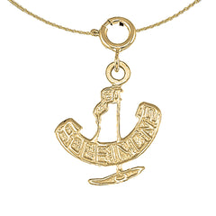 Sterling Silver Hole In One Pendant (Rhodium or Yellow Gold-plated)