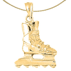 Sterling Silver Roller Blades Pendant (Rhodium or Yellow Gold-plated)