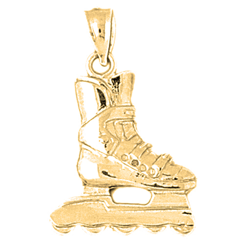 Yellow Gold-plated Silver Roller Blades Pendant