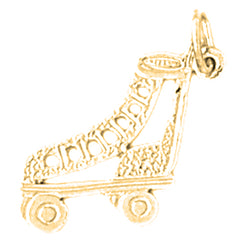 Yellow Gold-plated Silver Roller Skates Pendant