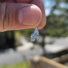 Sterling Silver Roller Skates Pendant (Rhodium or Yellow Gold-plated)