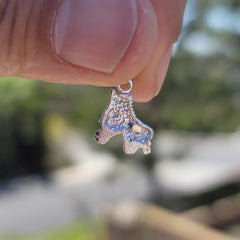 Sterling Silver Roller Skates Pendant (Rhodium or Yellow Gold-plated)