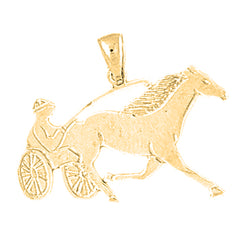 Yellow Gold-plated Silver Horse And Chariot Pendant