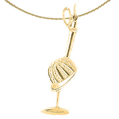 Sterling Silver Jockey Helmet Pendant (Rhodium or Yellow Gold-plated)