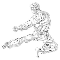 Sterling Silver Martial Arts Karate Pendant