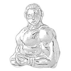 Sterling Silver Body Builder Pendant