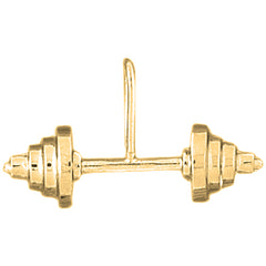Yellow Gold-plated Silver Barbell Pendant