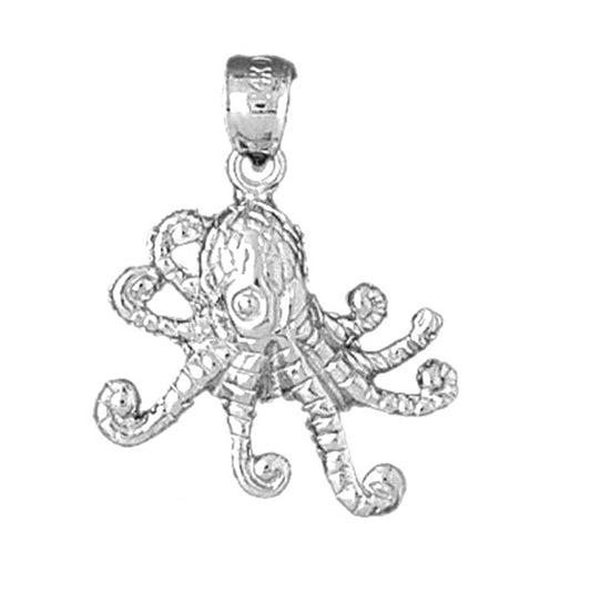 Sterling Silver Octopus Pendant
