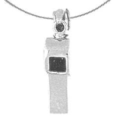 3D-Pfeifenanhänger aus Sterlingsilber (rhodiniert oder gelbgoldbeschichtet)