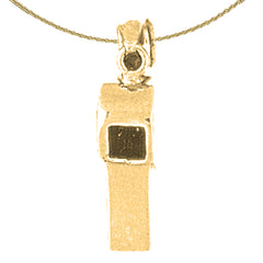 3D-Pfeifenanhänger aus Sterlingsilber (rhodiniert oder gelbgoldbeschichtet)