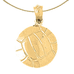 Colgante de voleibol de plata de ley (bañado en rodio o oro amarillo)