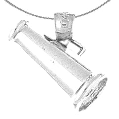 3D-Megaphon-Anhänger aus Sterlingsilber (rhodiniert oder gelbgoldbeschichtet)
