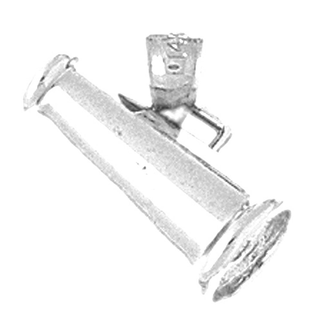 Sterling Silver 3D Megaphone Pendant