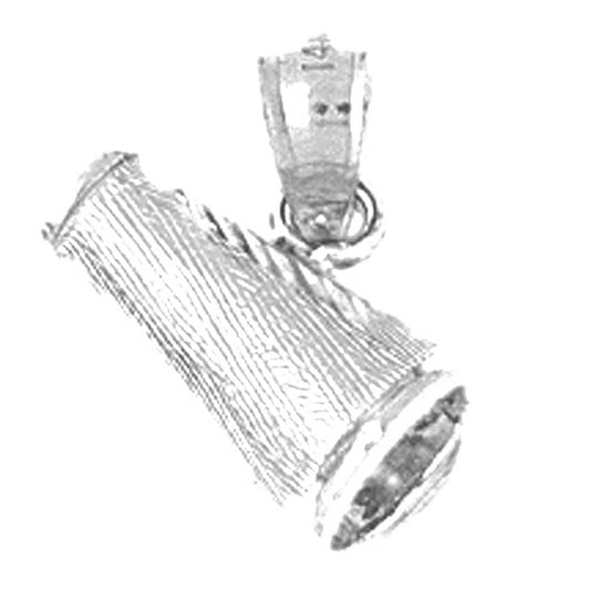Sterling Silver 3D Megaphone Pendant