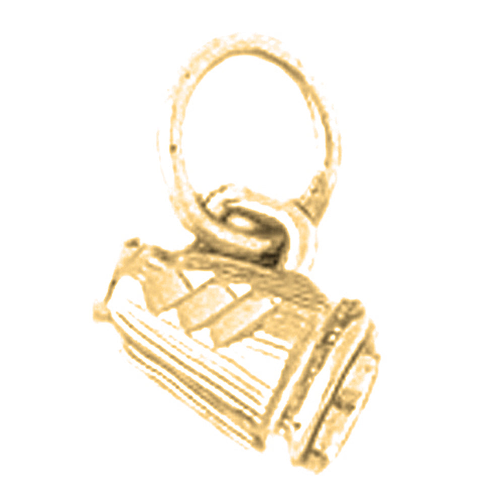 Yellow Gold-plated Silver 3D Megaphone Pendant