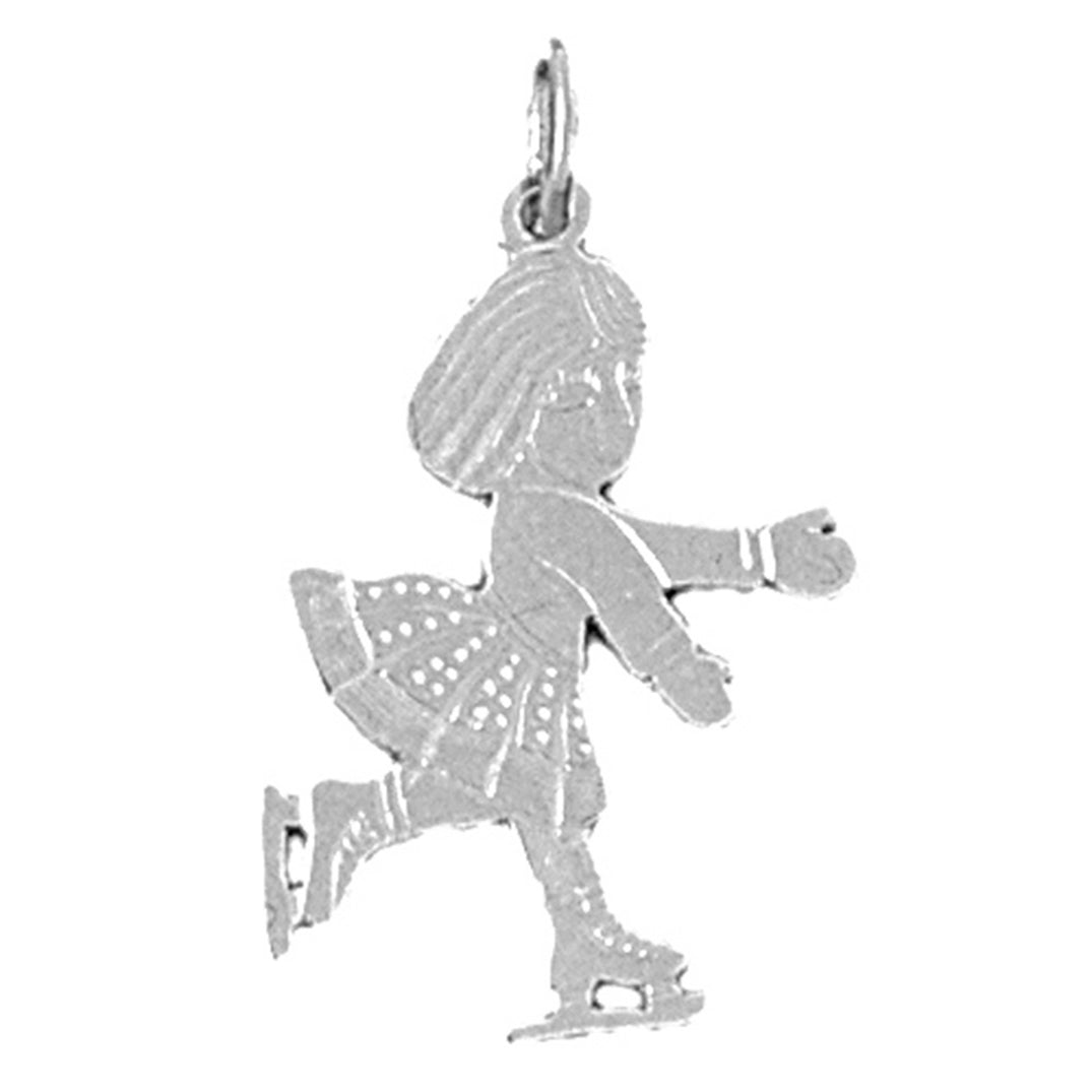 Sterling Silver Ice Skater Pendant