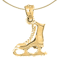 Schlittschuh-Anhänger aus Sterlingsilber (rhodiniert oder gelbvergoldet)