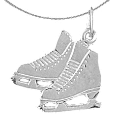 Schlittschuh-Anhänger aus Sterlingsilber (rhodiniert oder gelbvergoldet)