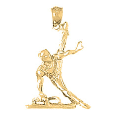 Yellow Gold-plated Silver Gymnast Pendant